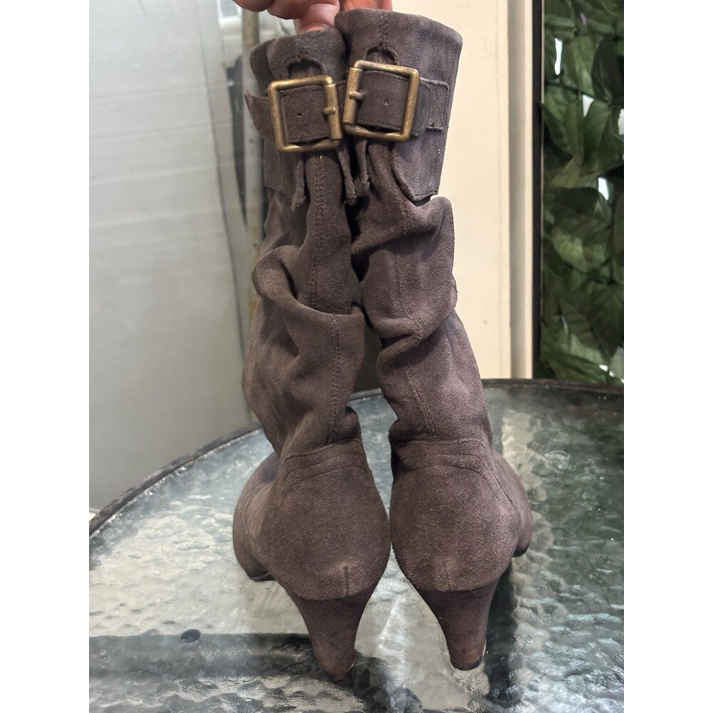Steve Madden Dark Gray Suede Slouch Calf Boots Womens 8